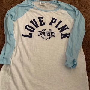 Love pink baseball tee